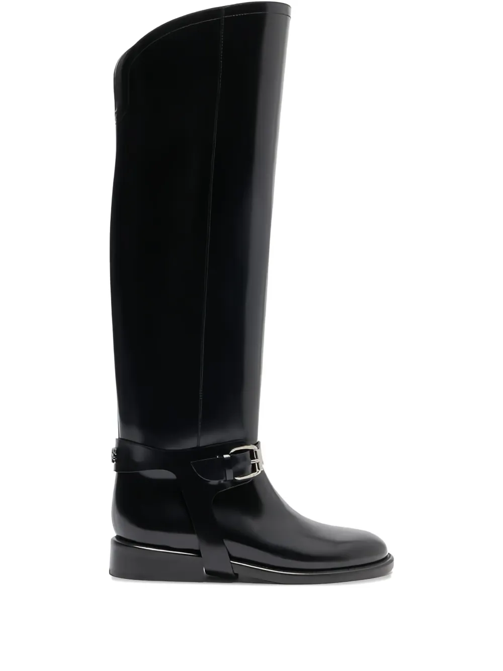 Casadei Leather Knee-high Boots In Black