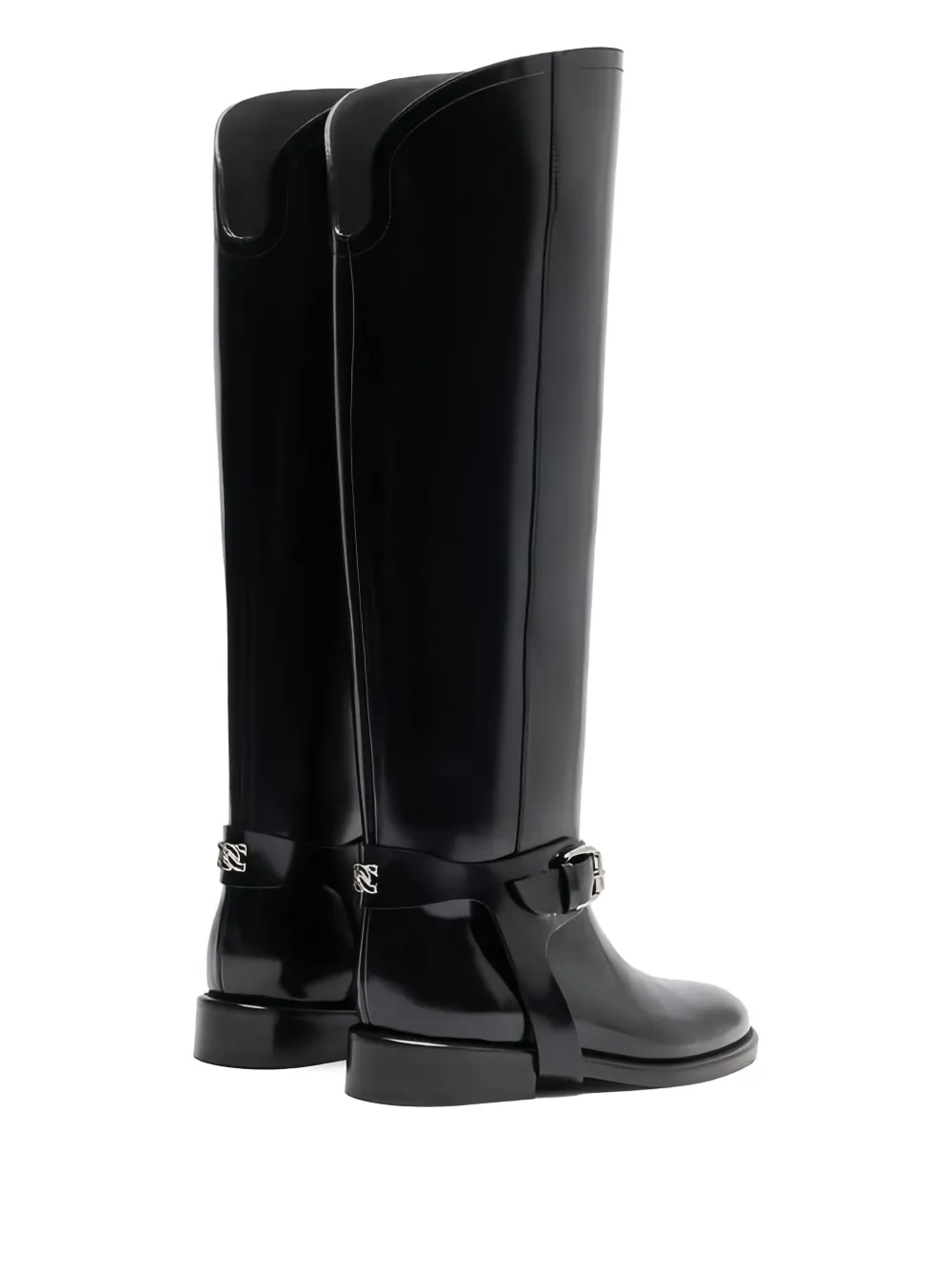 Casadei Leather Knee-high Boots In Black