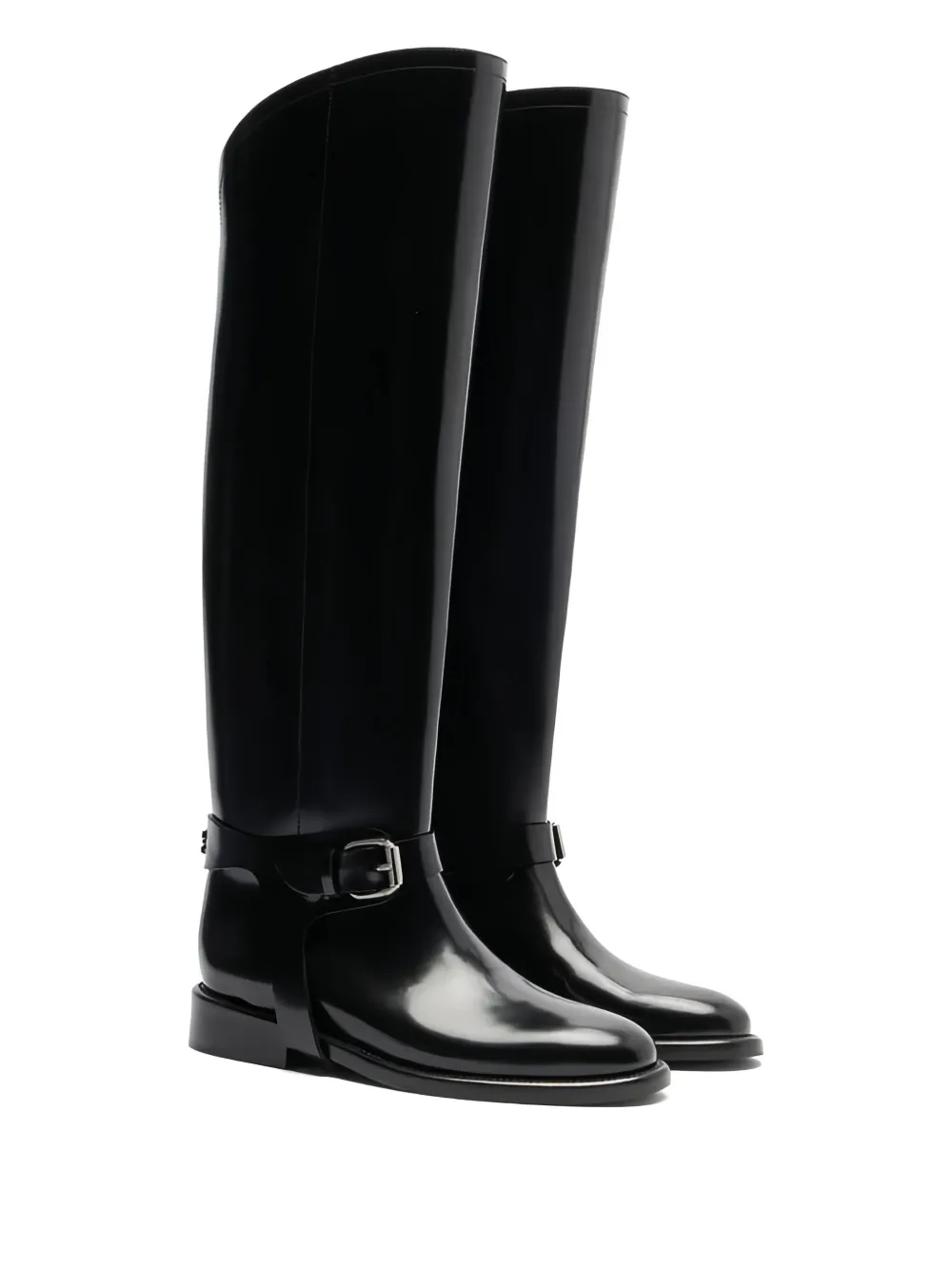 Casadei Leather Knee-high Boots In Black