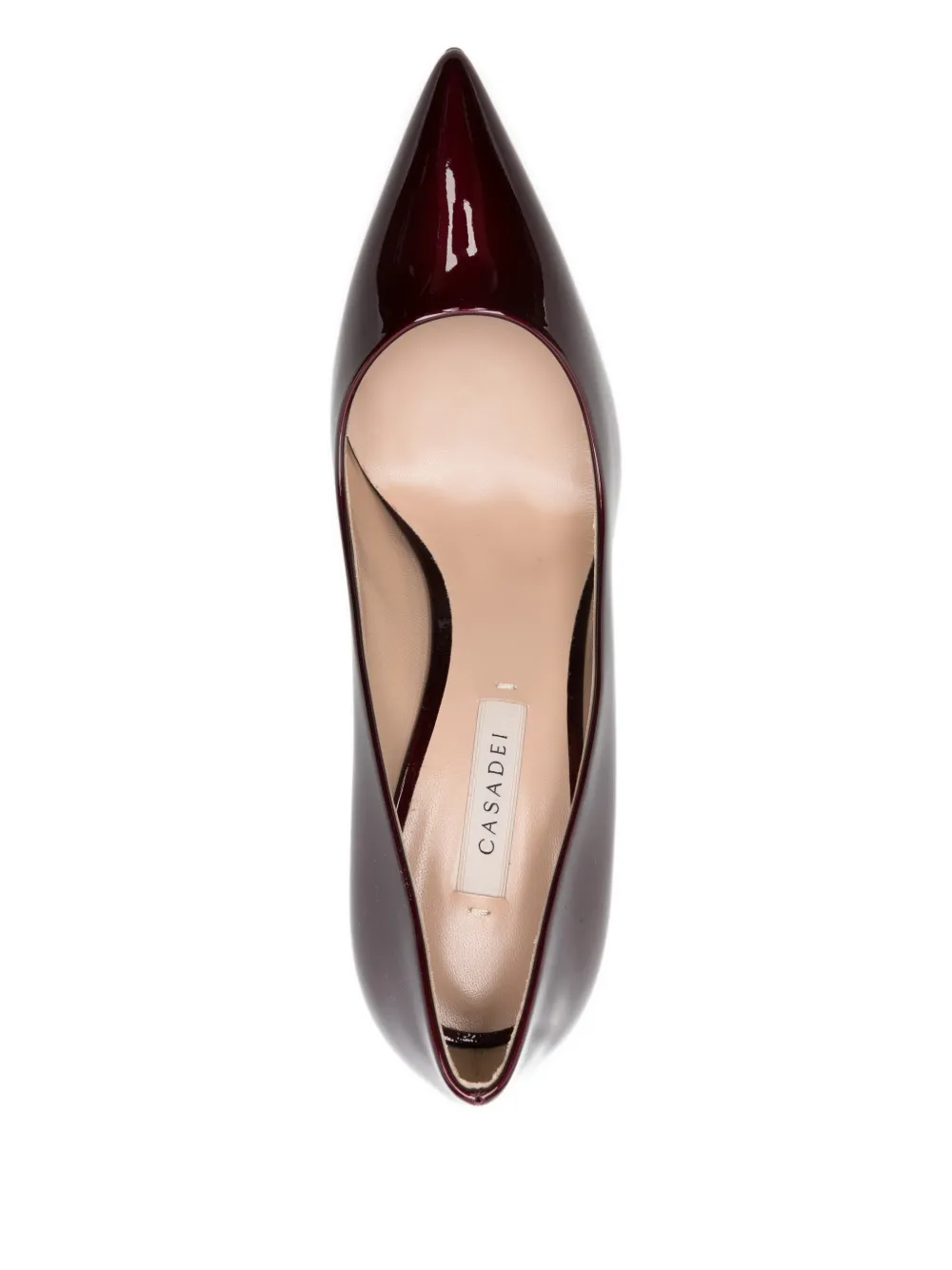 Casadei 80mm Pointed-toe Pumps In Burgundy