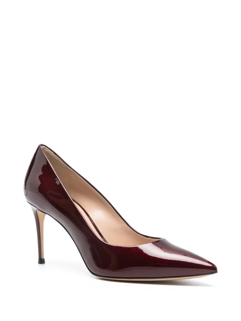 Casadei 80mm Pointed-toe Pumps In Burgundy