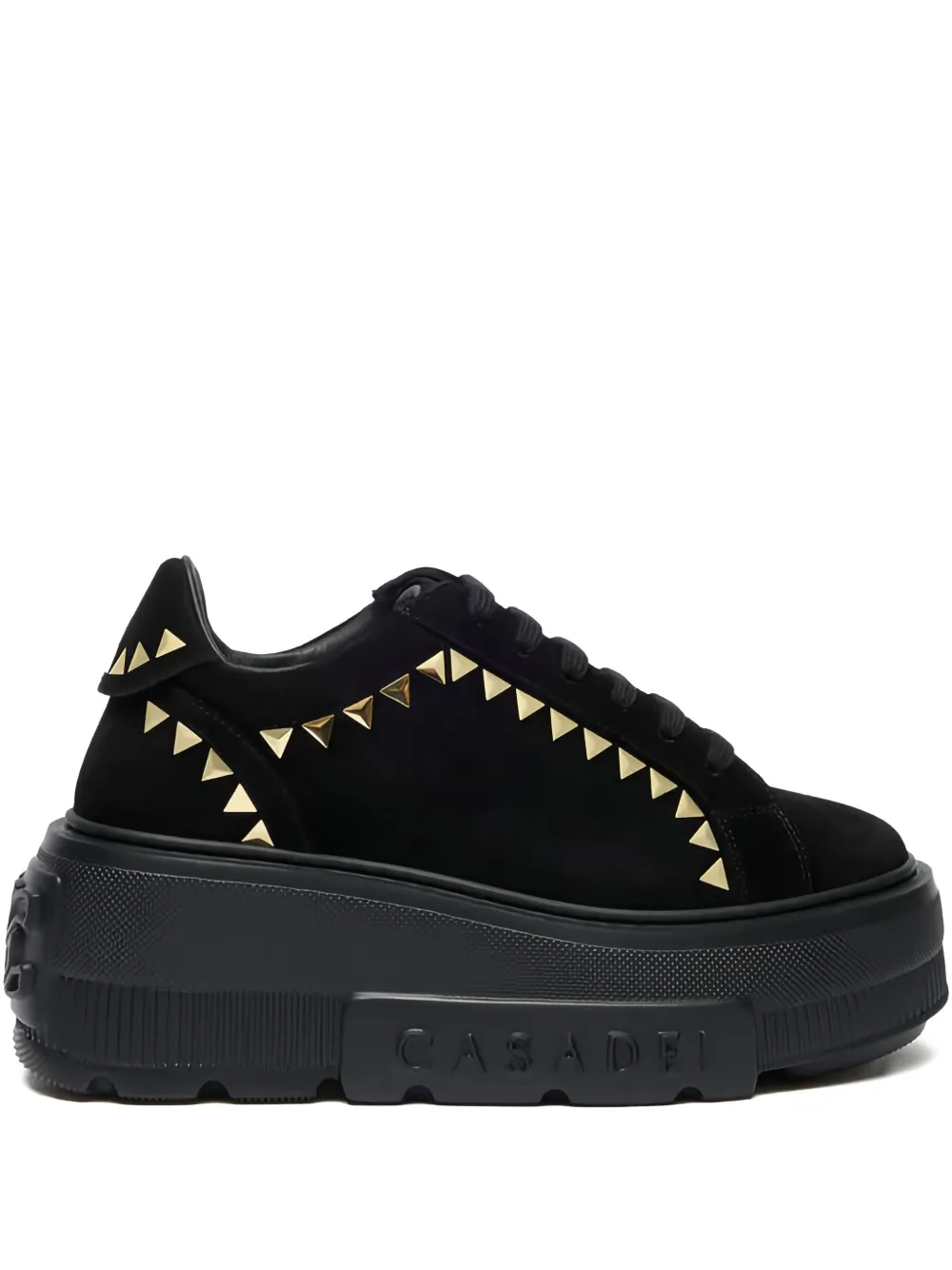 Casadei triangular-stud platform sneakers | Black | Image 1