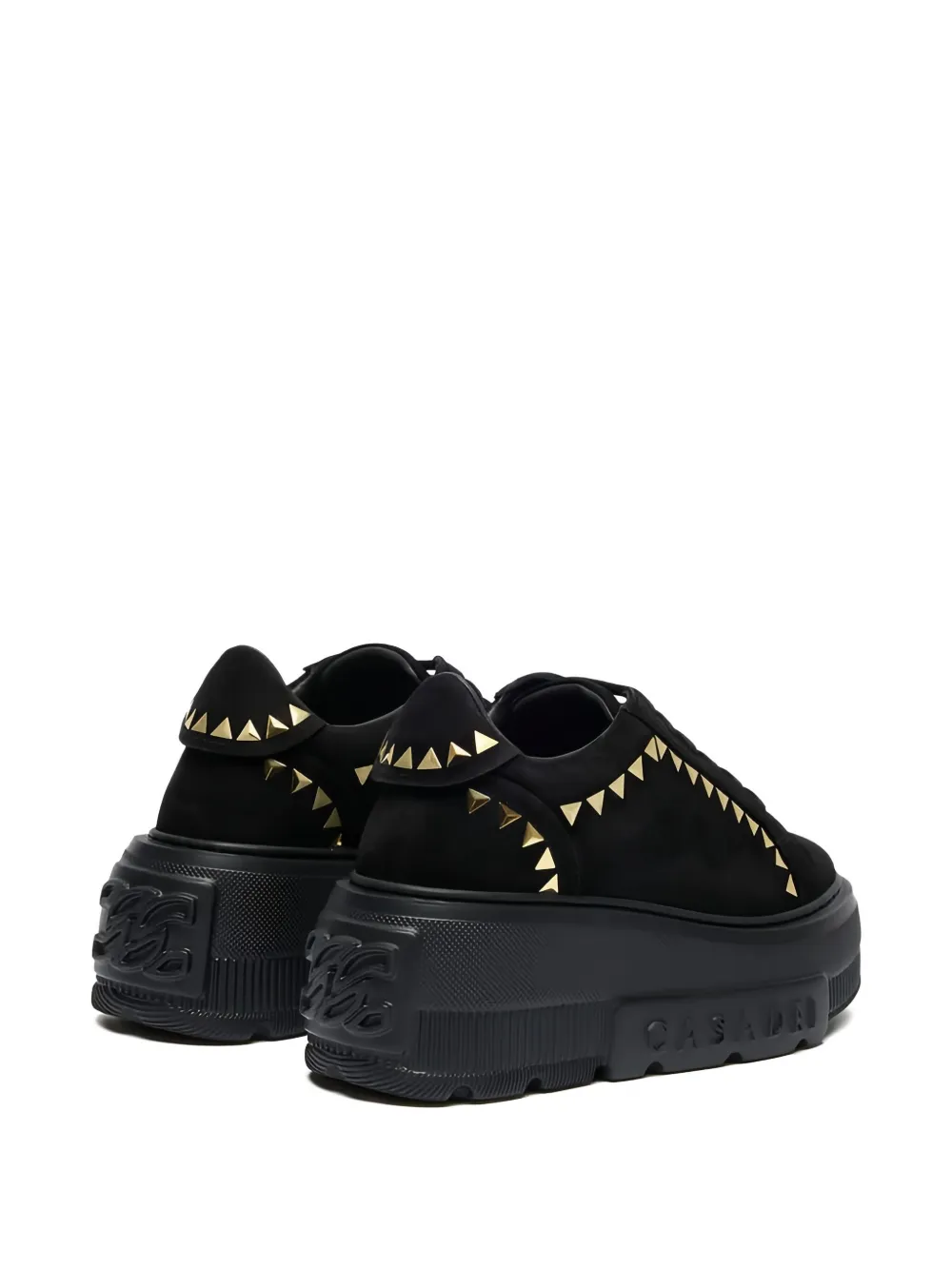 Casadei Triangular-stud Platform Sneakers In Black