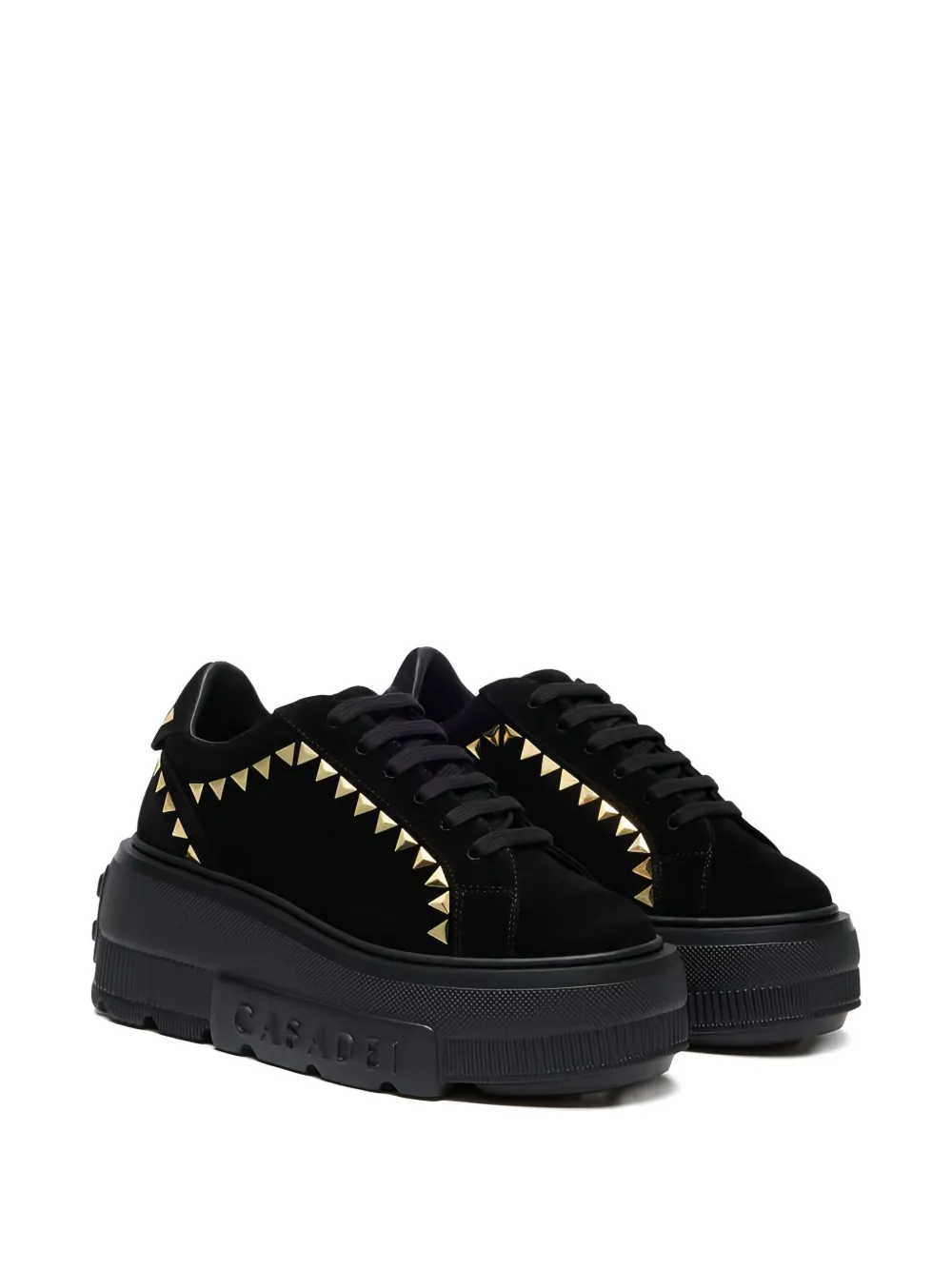 Casadei Sneakers met plateauzool en studs - Zwart