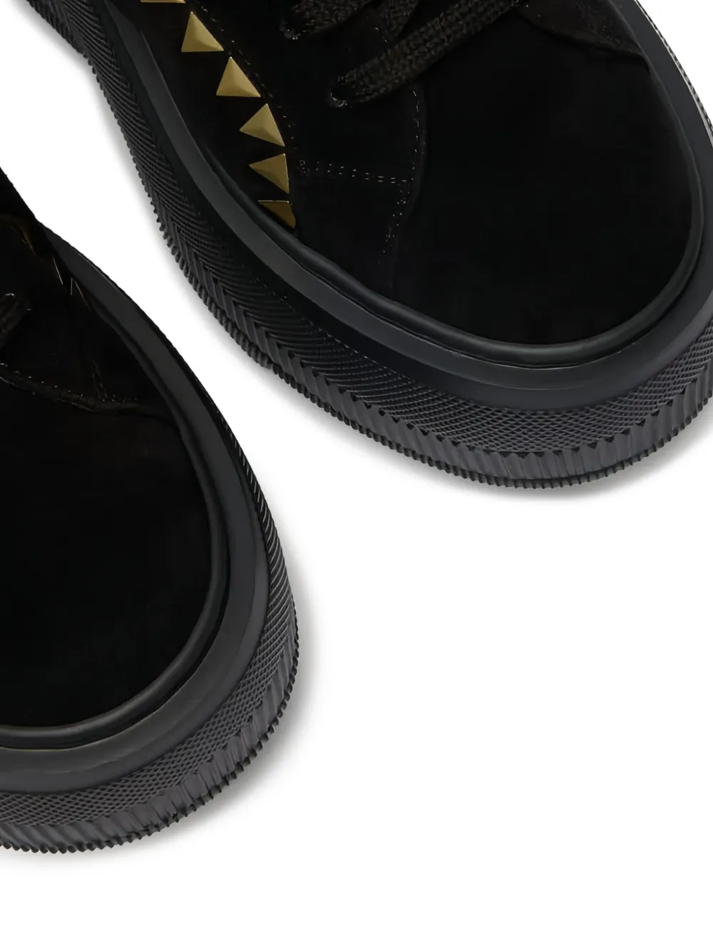 Casadei Triangular-stud Platform Sneakers In Black