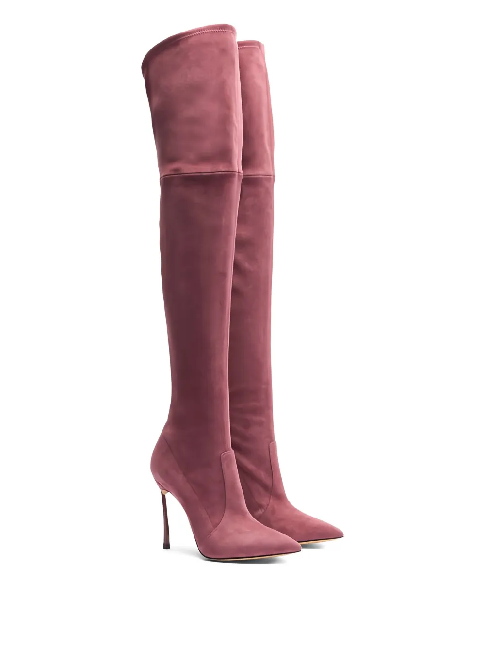 Casadei 10mm over-the-knee suede boots Pink