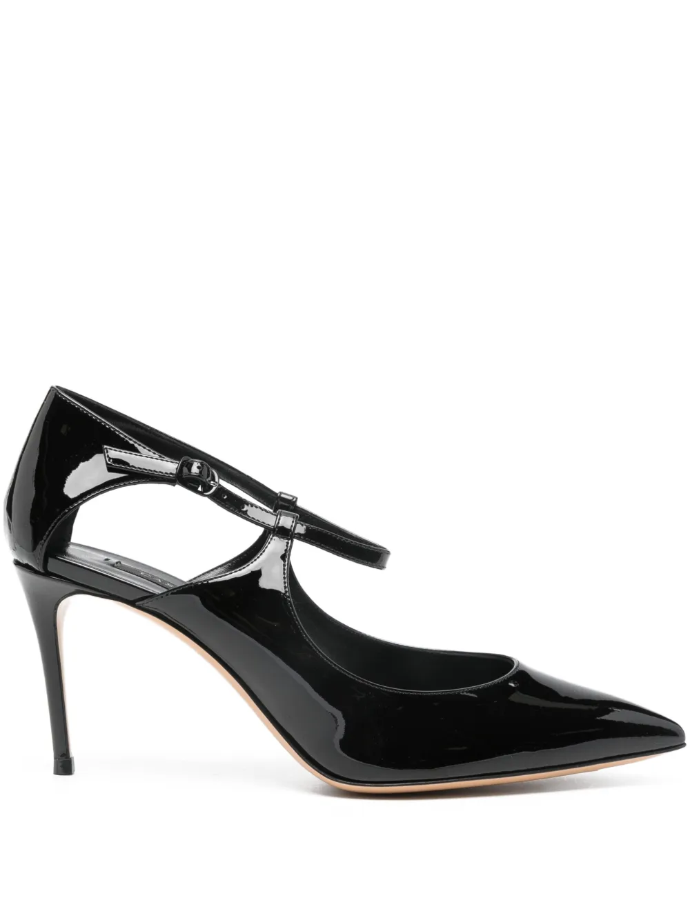 Casadei 80mm cut-out strap pumps Zwart