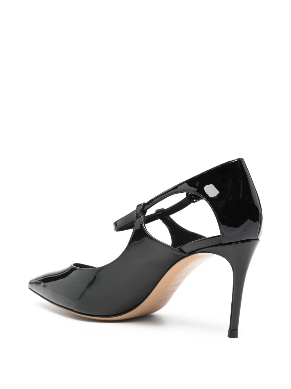 Casadei 80mm cut-out strap pumps Zwart