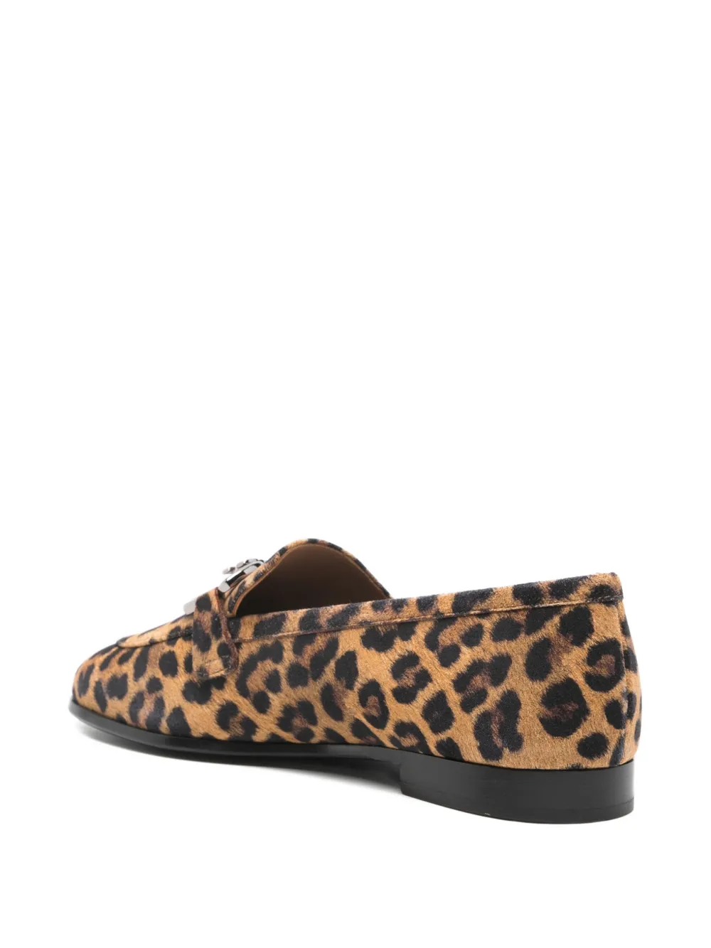 Casadei Hardware loafers met luipaardprint Bruin