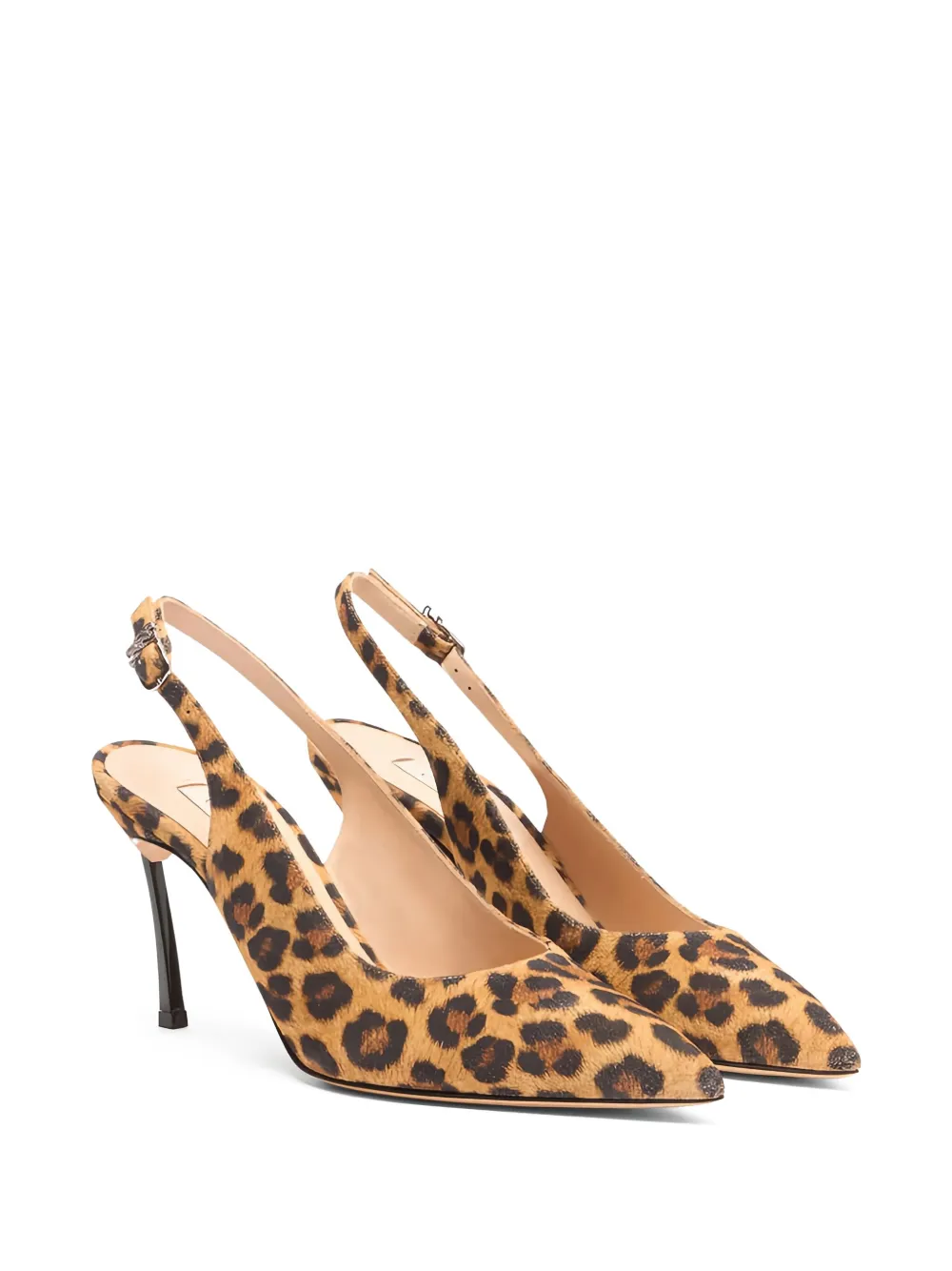 Casadei leopard-print slingback pumps Brown