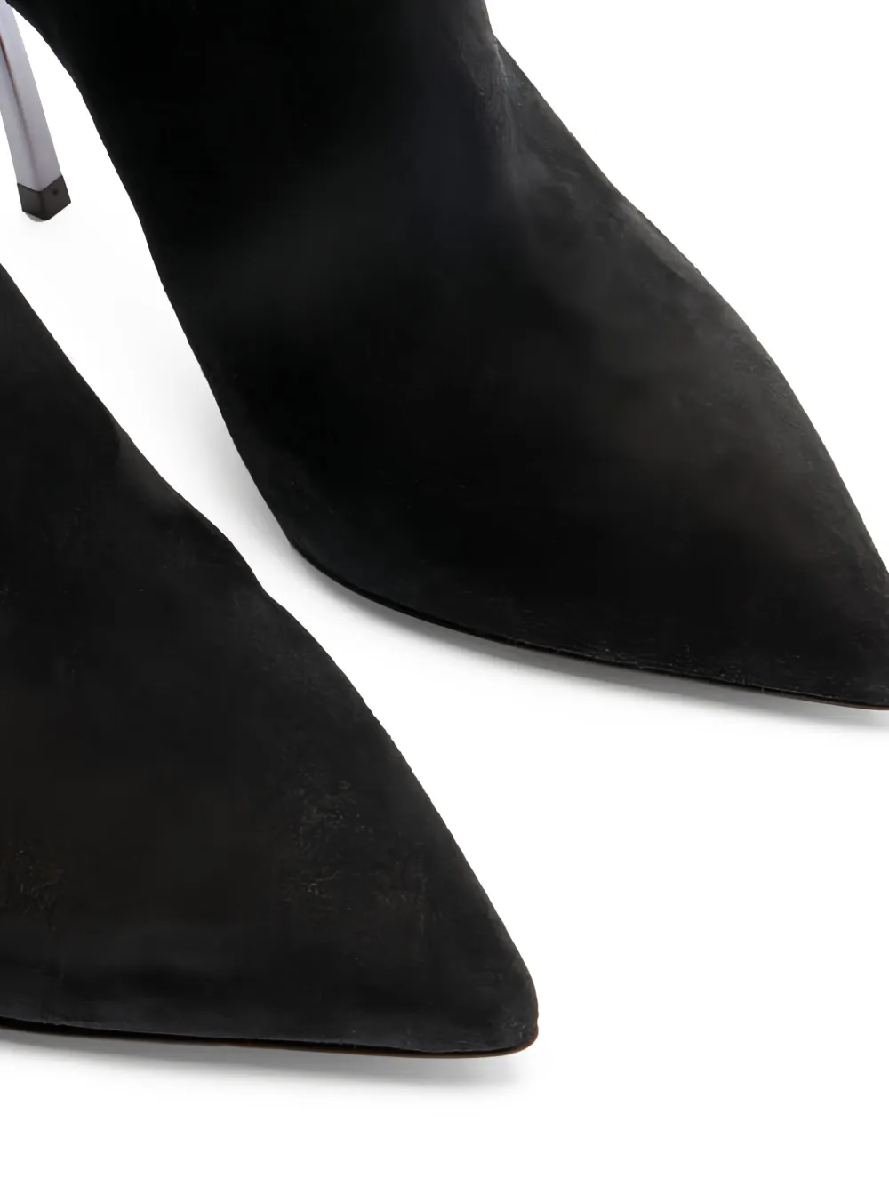 Casadei 100mm Metallic-heel Suede Over-the-knee Boots In Black