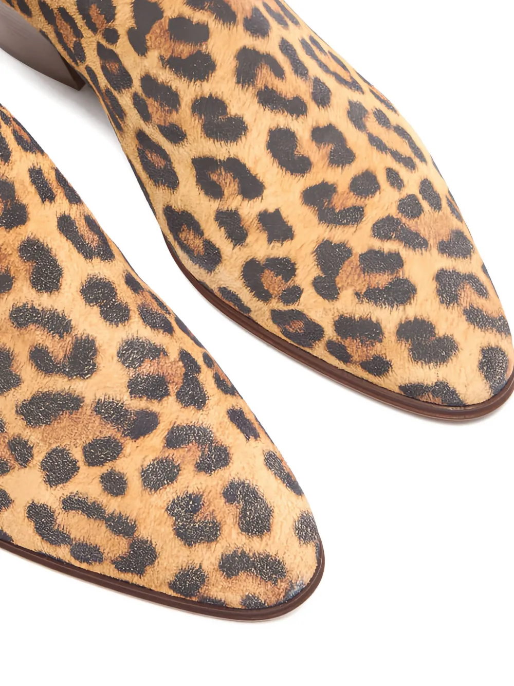 Casadei 50mm leopard-print block-heel ankle boots Brown