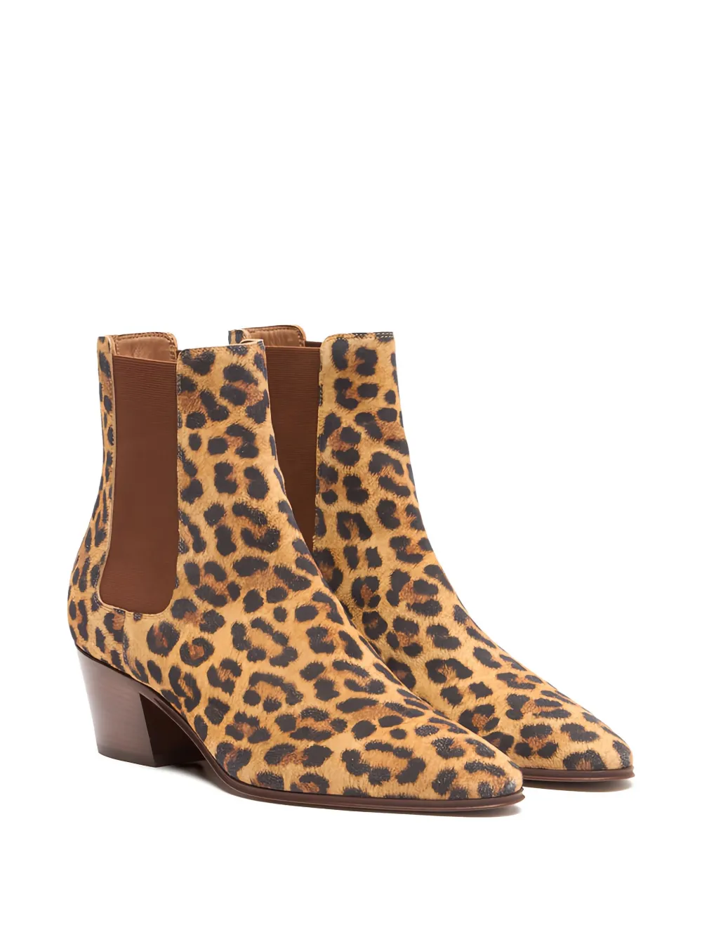 Casadei 50mm leopard-print block-heel ankle boots Brown
