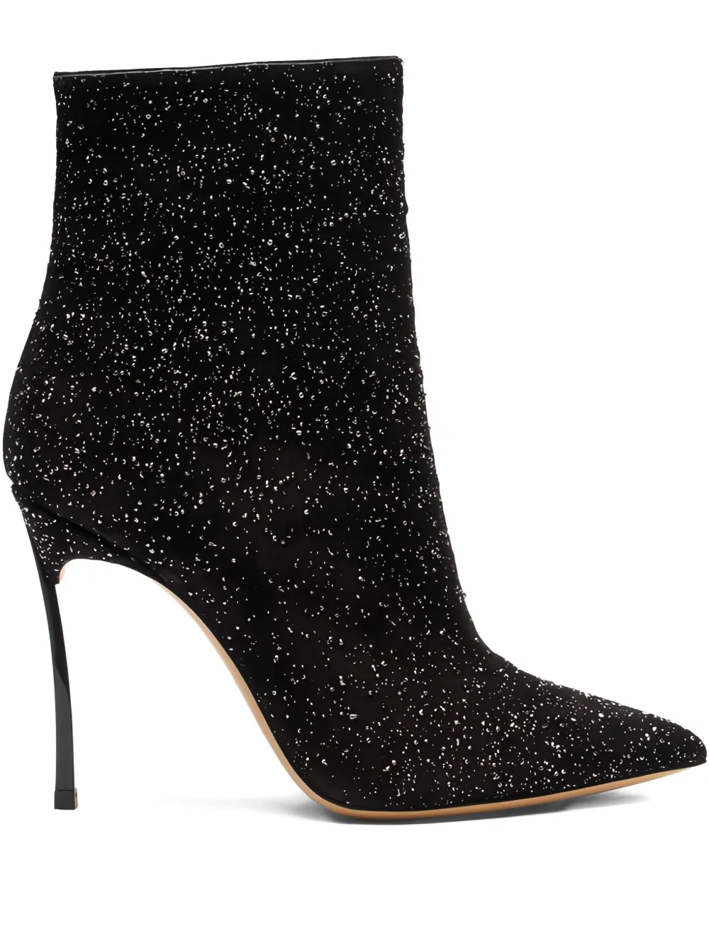 Casadei 100 mm Universe laarzen met puntige neus en glitters Zwart