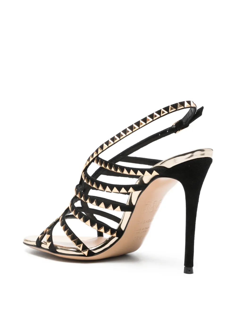 Casadei 10mm Divine studded heeled sandals Zwart