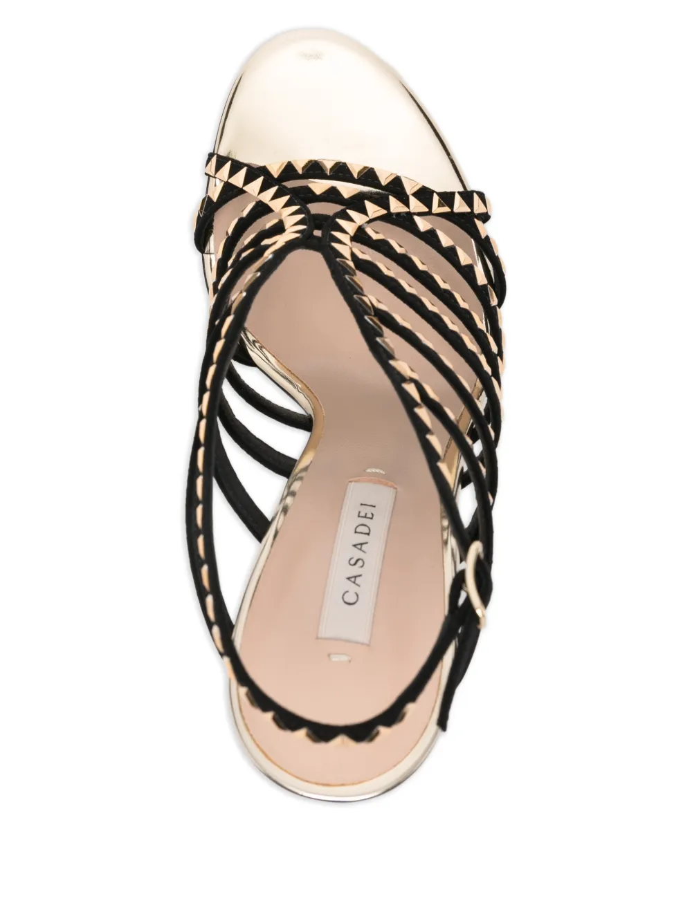 Casadei 10mm Divine studded heeled sandals Zwart