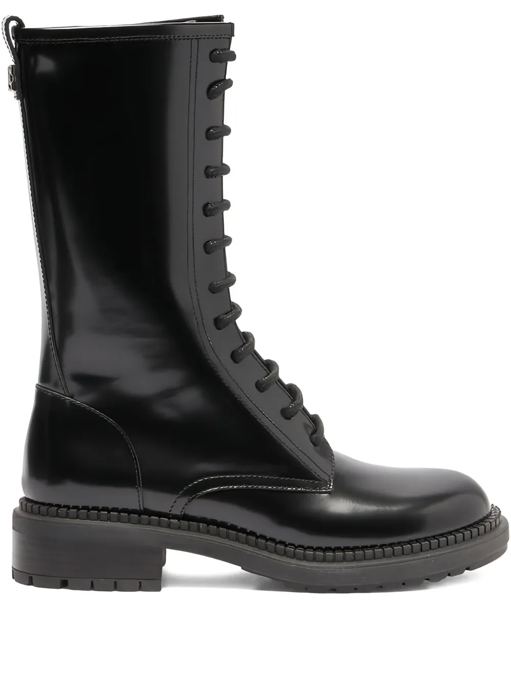 Casadei 30mm Wizzard Lace-up Leather Boots In Black