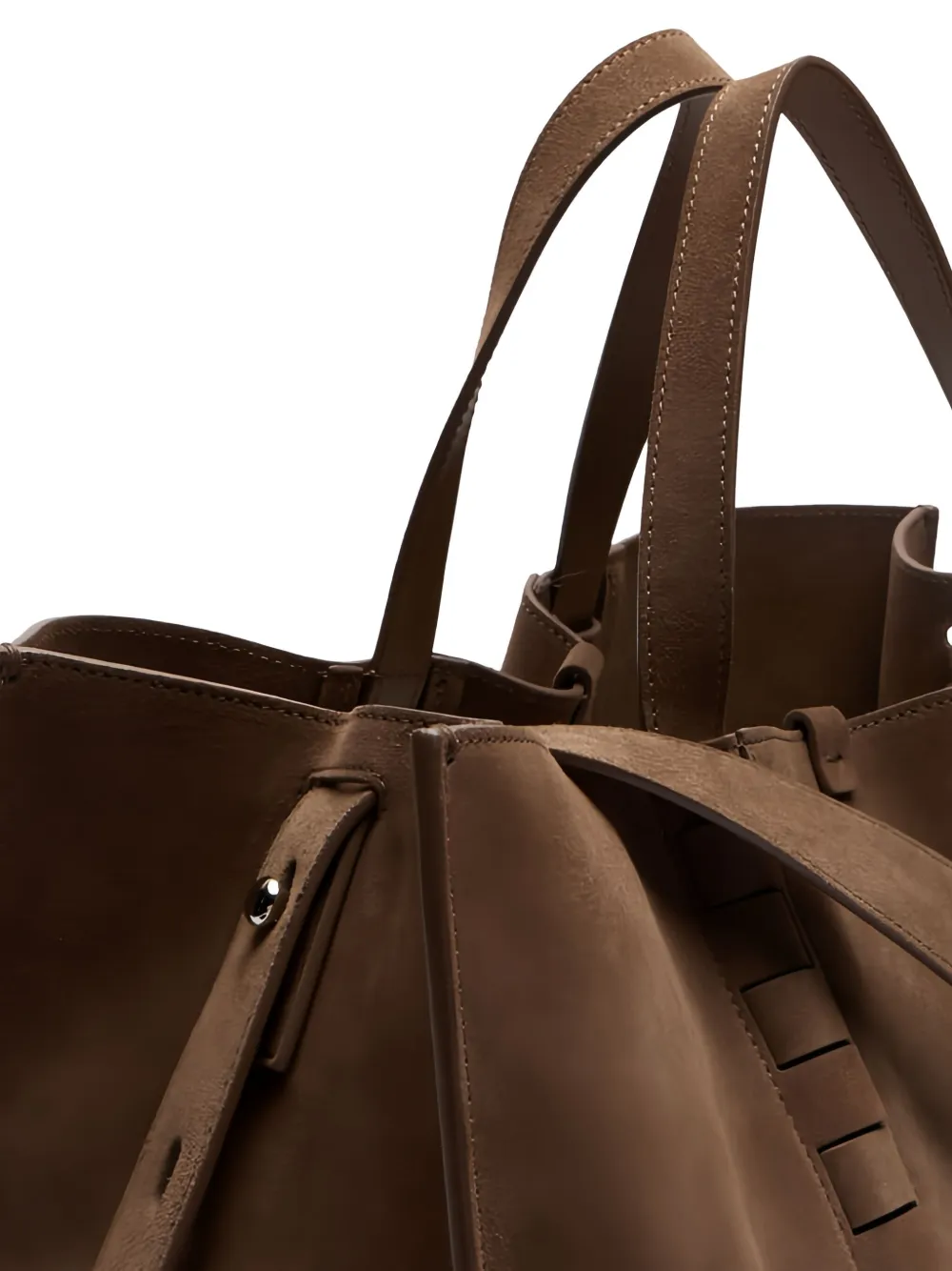 Casadei Milano shopper met handgreep en logo-reliëf Bruin