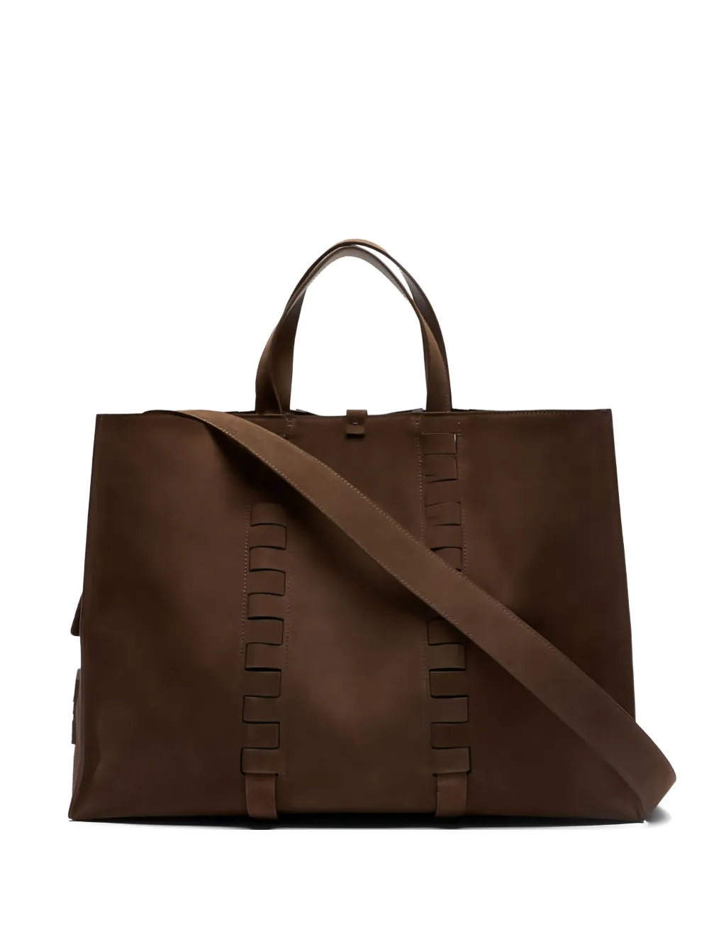 Casadei Milano shopper met handgreep en logo-reliëf Bruin