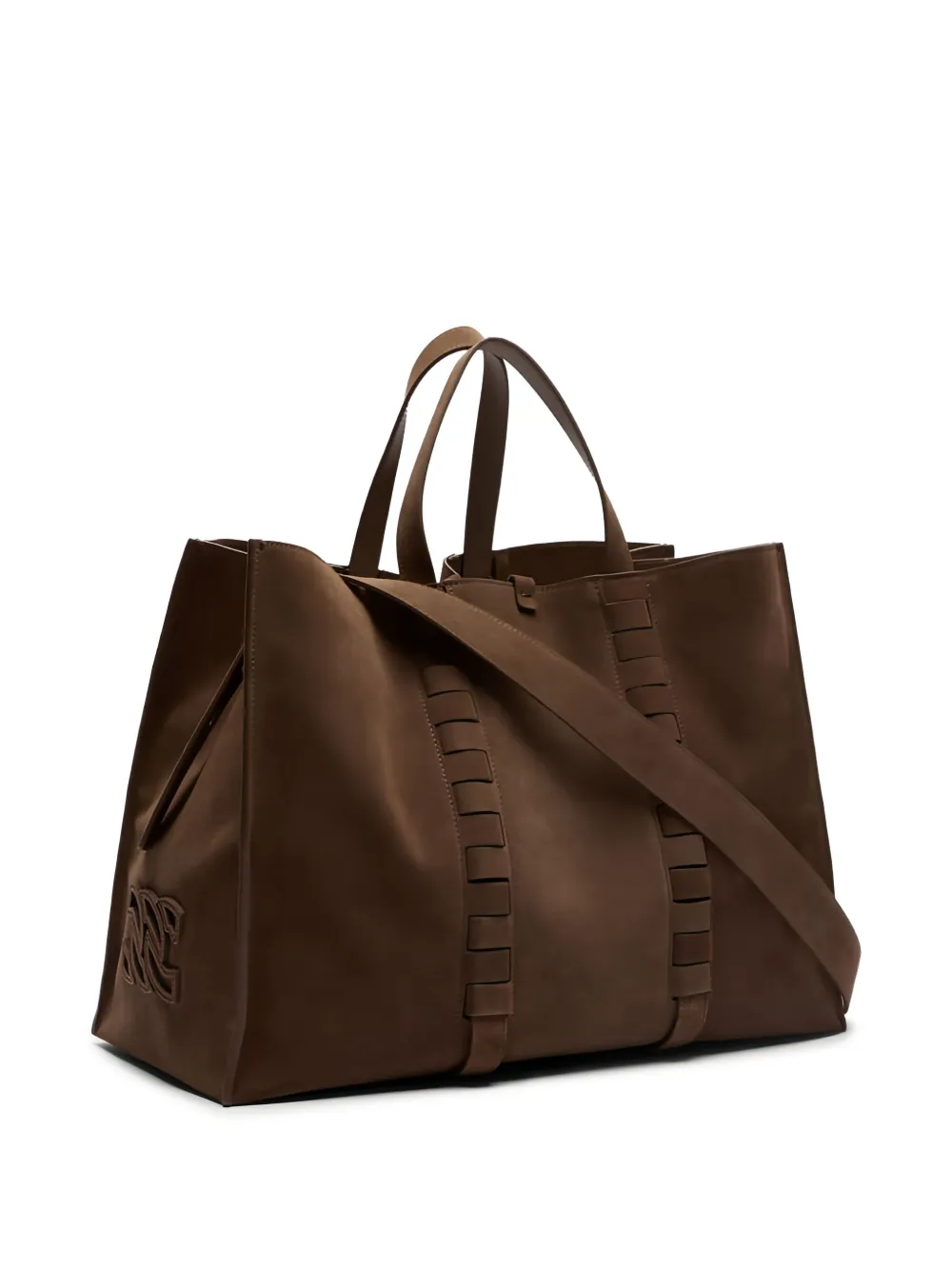 Casadei Milano shopper met handgreep en logo-reliëf - Bruin
