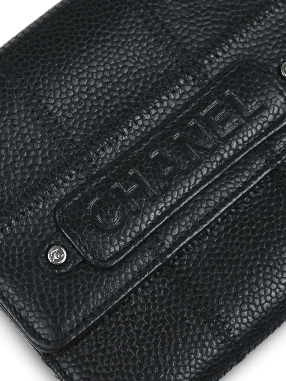 Pre-owned Chanel 2006 Choco Bar Leather Compact Wallet
