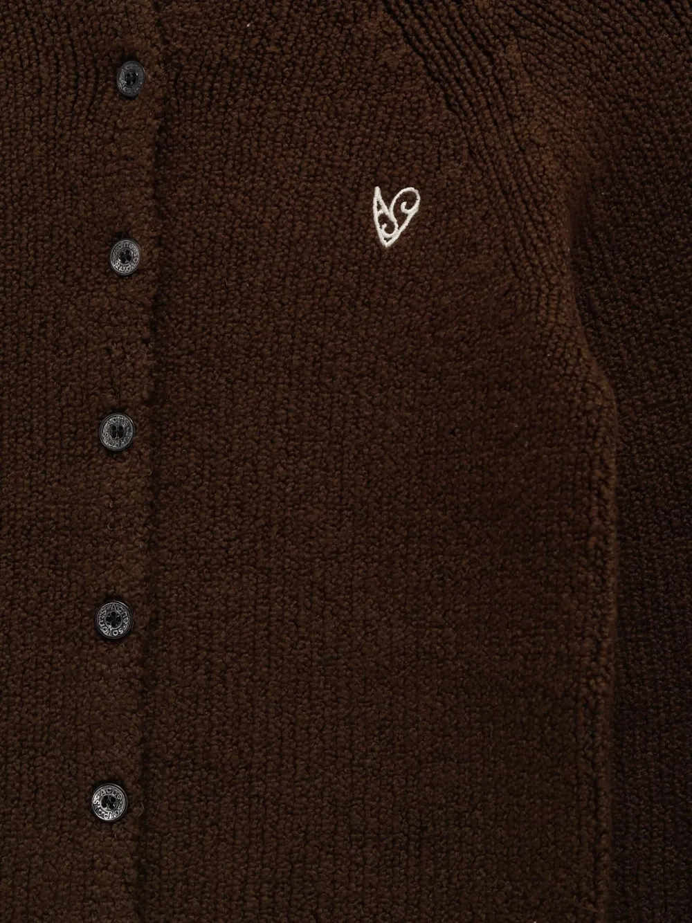 Acne Studios Vest met geborduurd hart en knopen Bruin