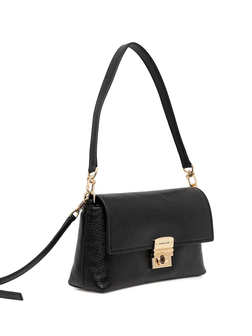 Michael Kors Addie medium leren schoudertas met omslag Zwart