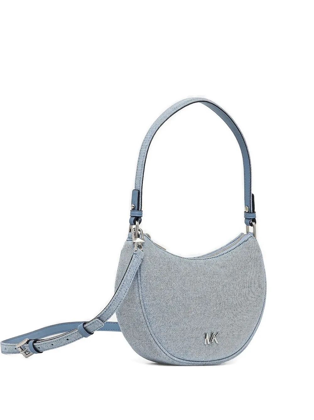 Michael Michael Kors Denim Half-moon Tote Bag In Blue