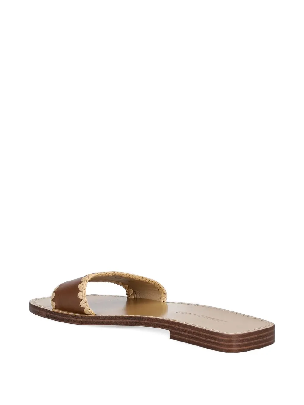 Michael Kors leather braided flat sandals Brown