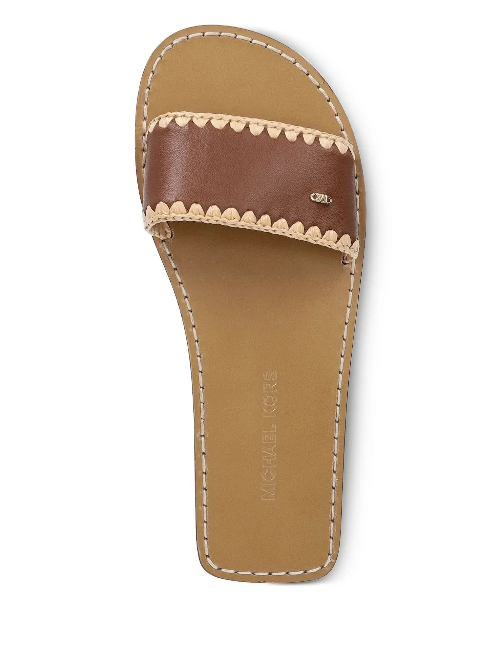 Michael Kors Leren sandalen met gevlochten detail Bruin