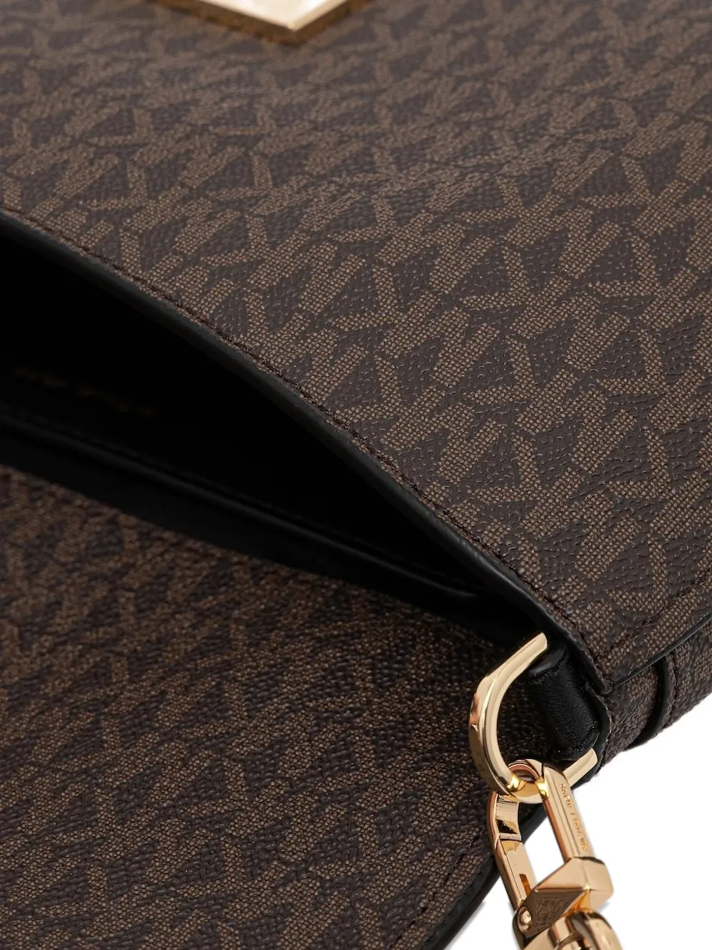 Michael Kors Schoudertas met logoprint en omslag Bruin