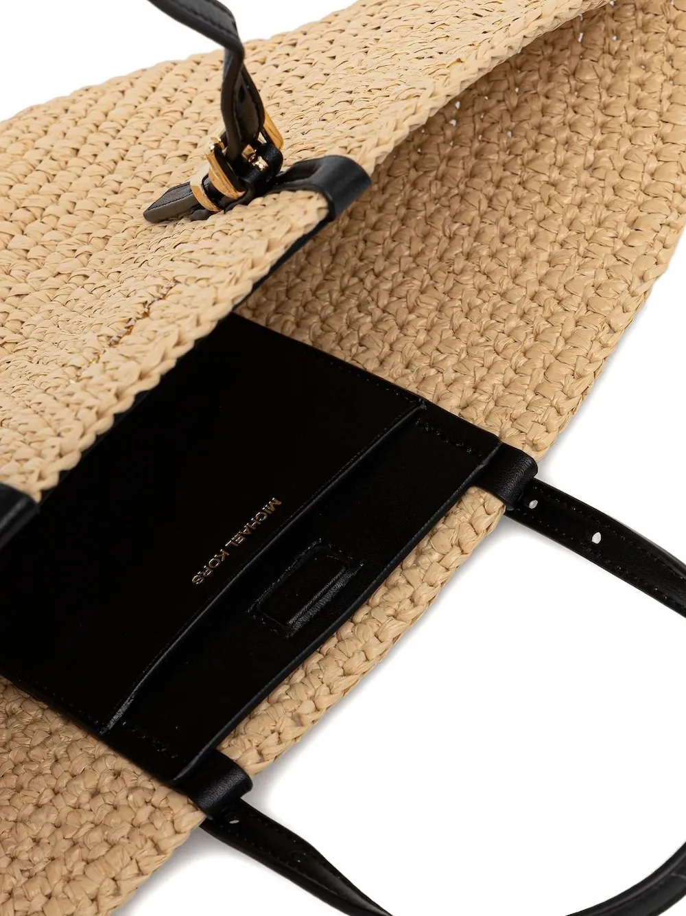 Michael Michael Kors Small Isa Hand-knit Straw Tote Bag In Neutral