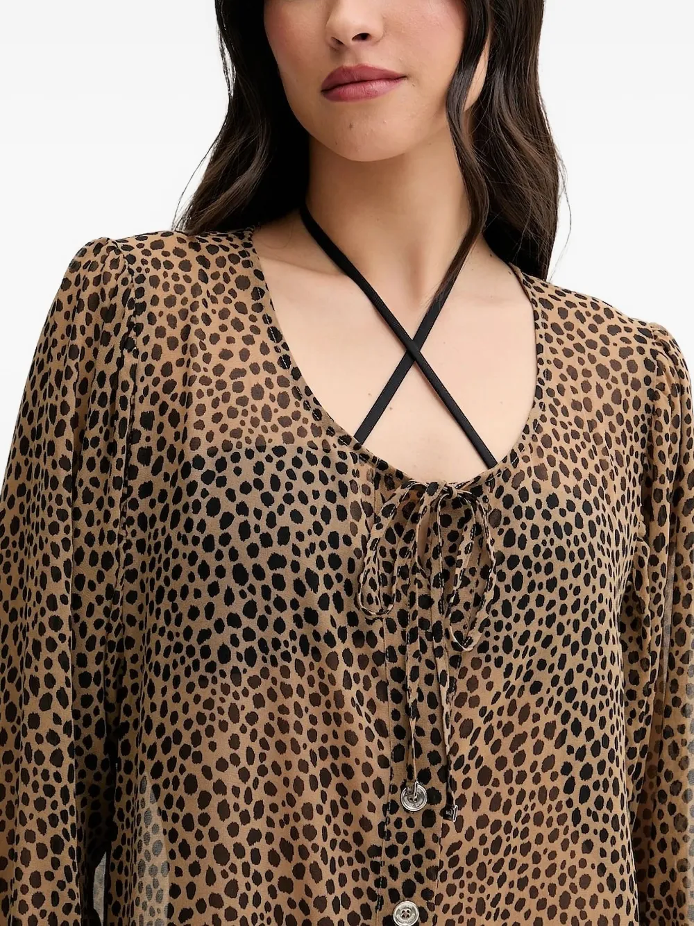Michael Kors leopard-print button top Bruin