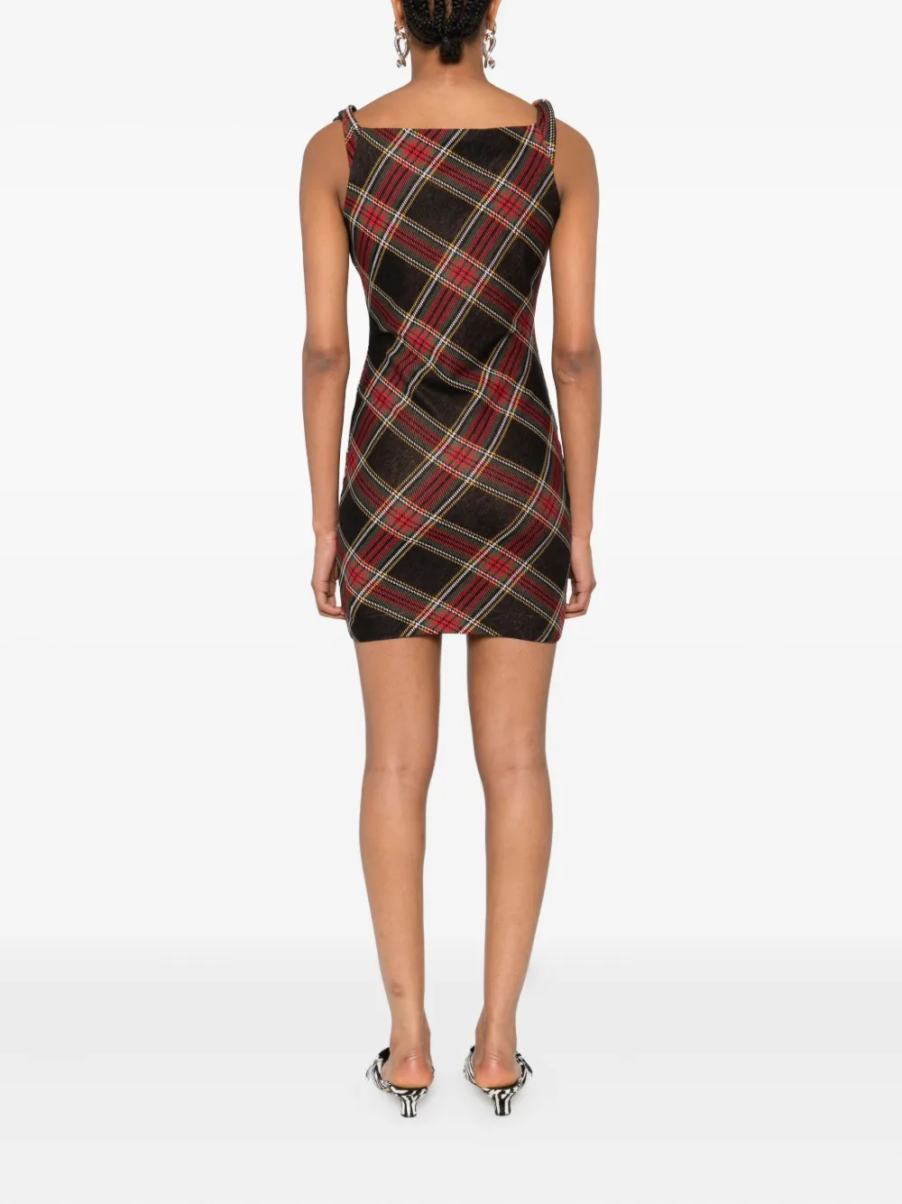 Vivienne Westwood plaid cowl-neck dress Rood