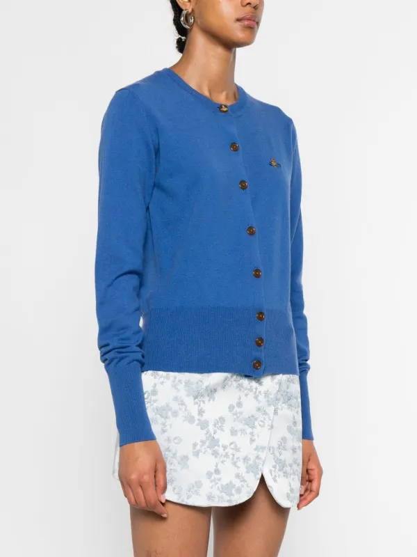 トップス VIVIENNE WESTWOOD ORB Cotton Cardigan L Vivienne Westwood Orb-embroidered Cardigan | Blue | FARFETCH