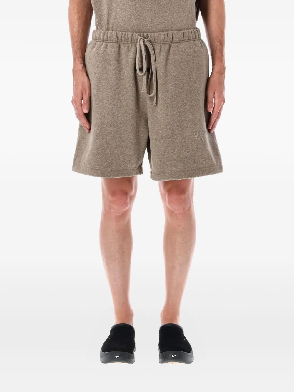 Essentials Drawstring-waist Fleece Track Shorts