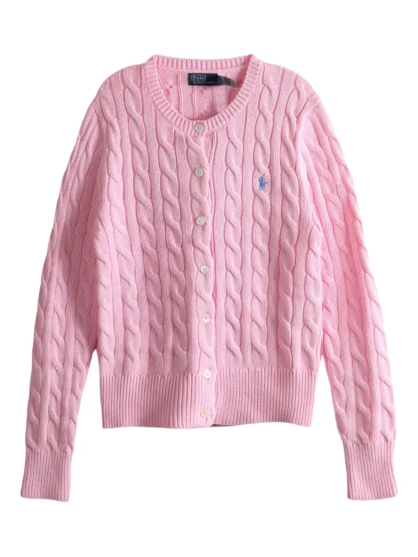【１着でも送料無料】 ケーブルニット Lauren Ralph Polo カーディガン ピンク | トップス