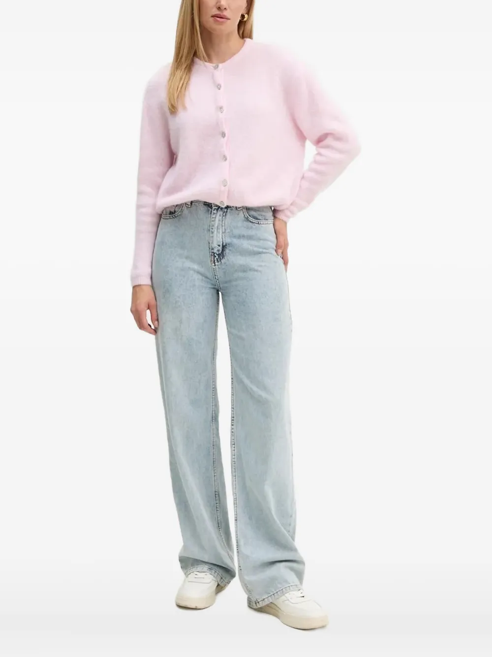American Vintage Vest met knopen Roze