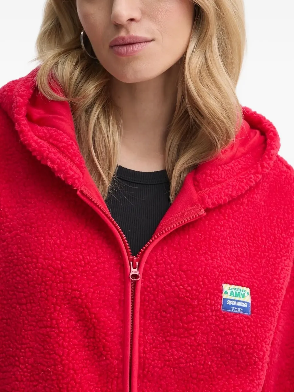 American Vintage Hoktown hoodie met rits Rood