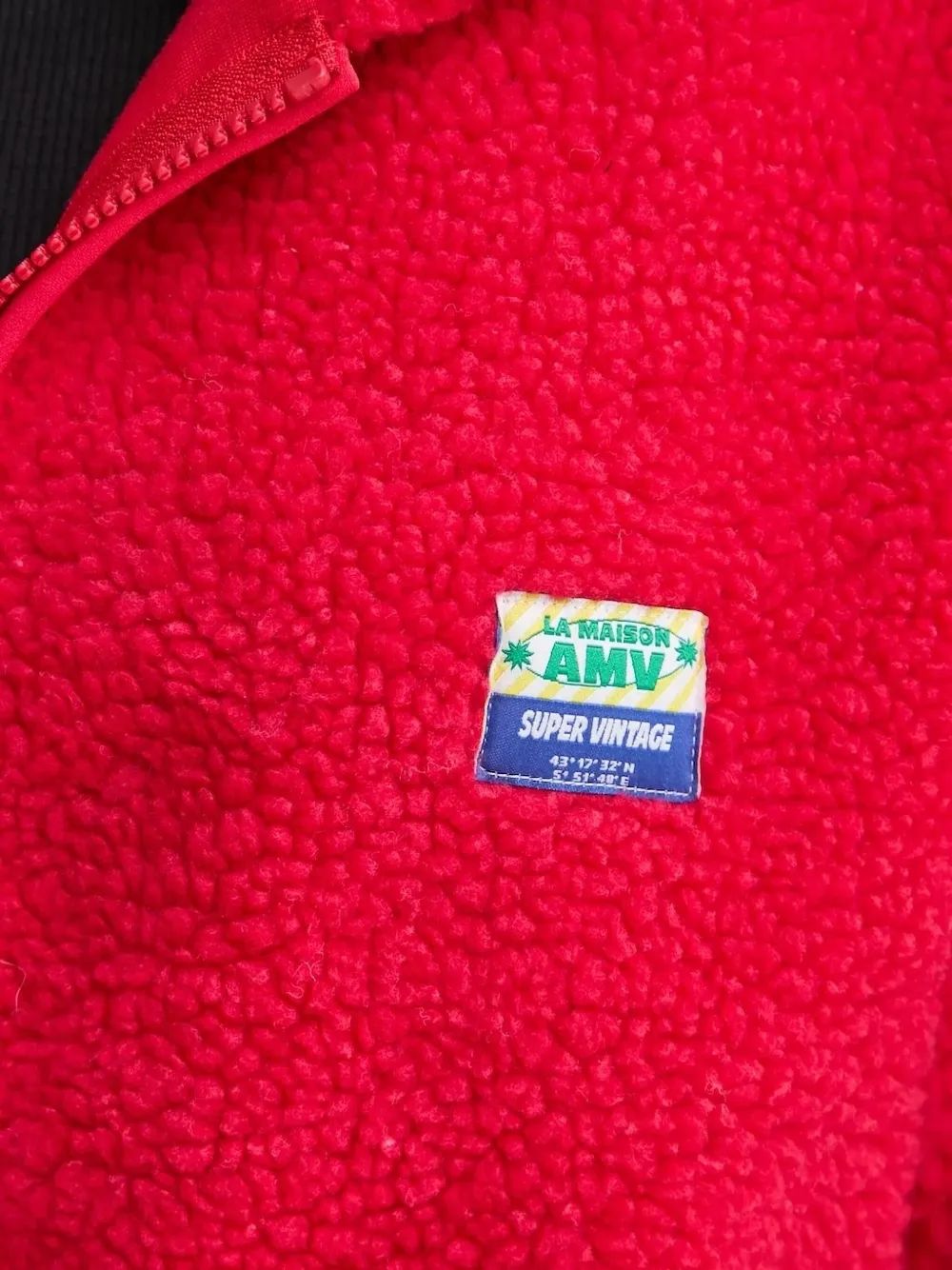 American Vintage Hoktown hoodie met rits Rood