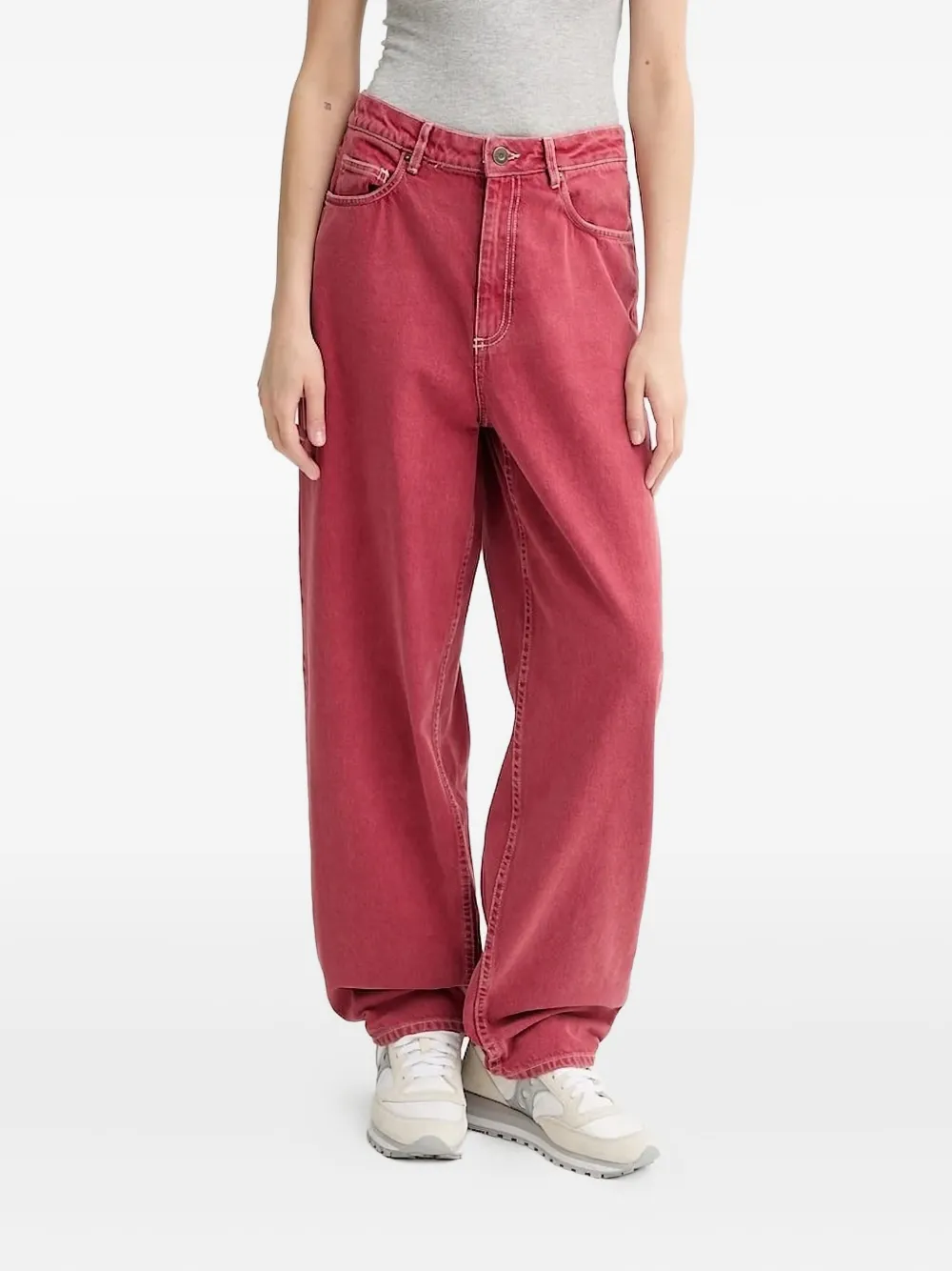 American Vintage wide-leg cotton jeans Rood