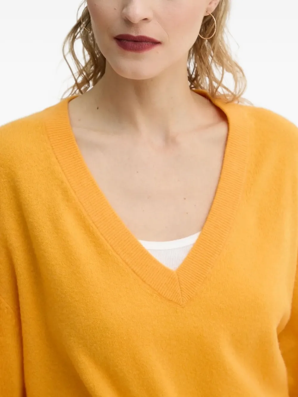 American Vintage V-neck wool-cashmere blend sweater Oranje