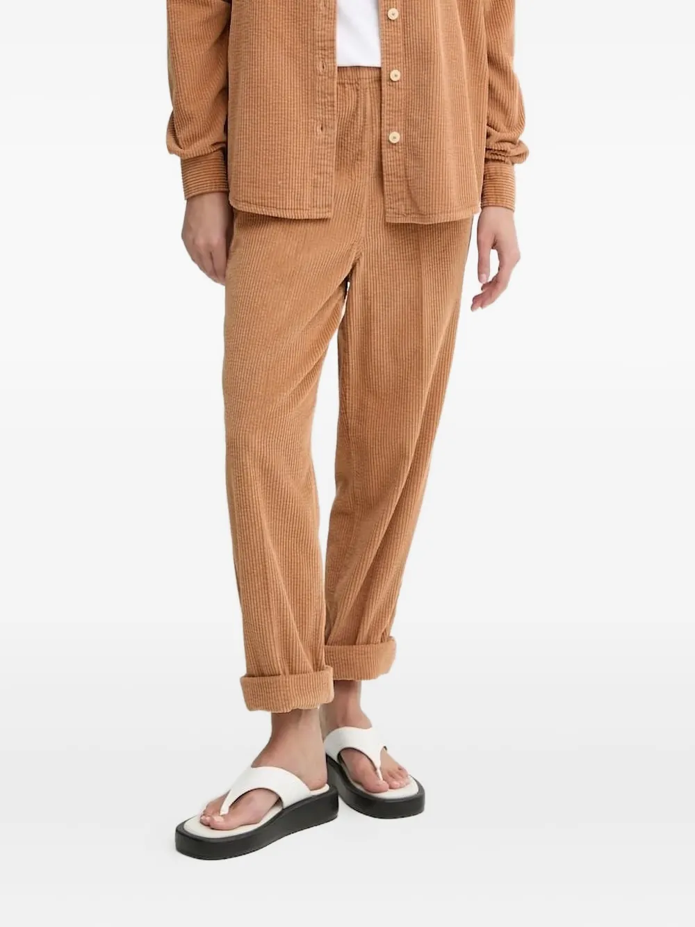 American Vintage Corduroy Elasticated-waist Trousers In Brown