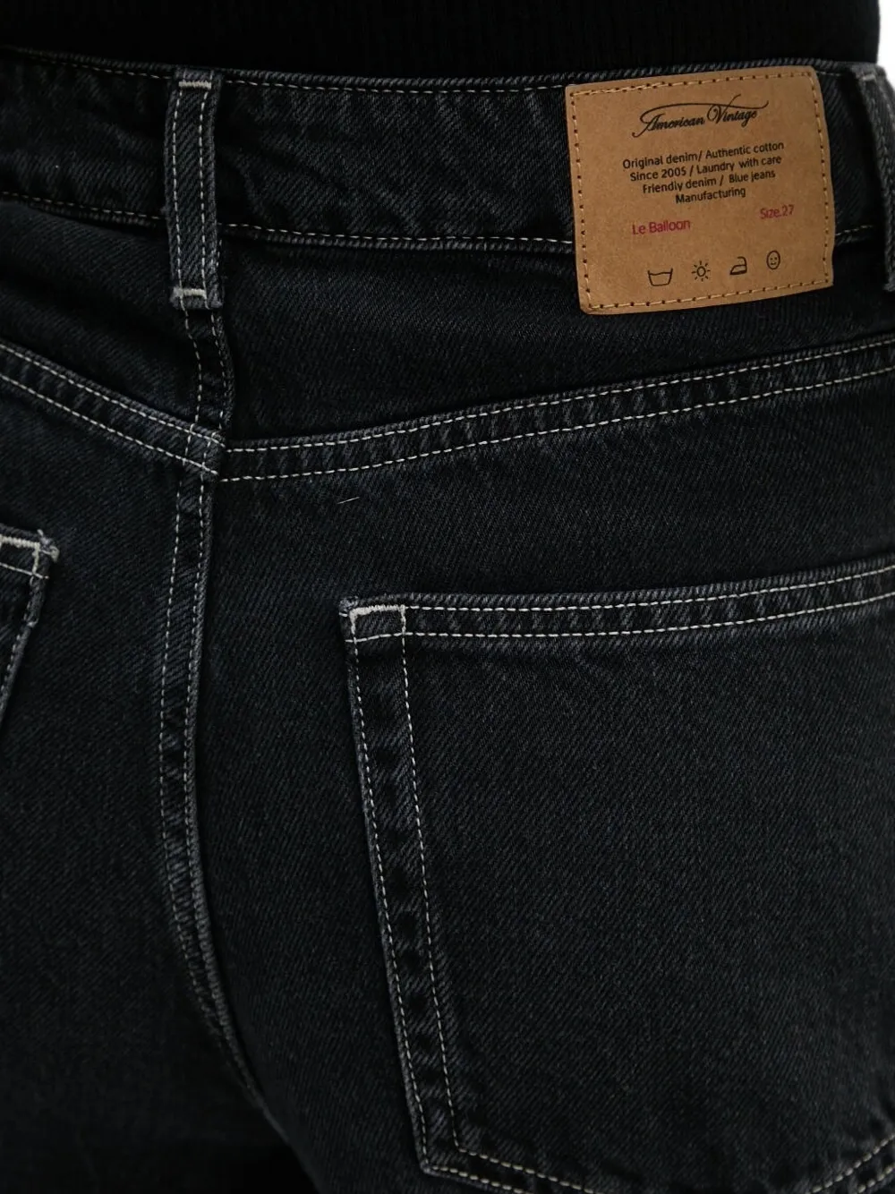 American Vintage Yopday straight jeans Zwart