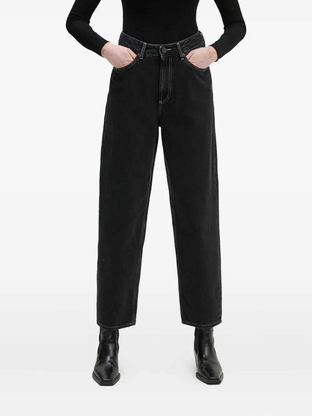 American Vintage Yopday Straight-leg Jeans In Black