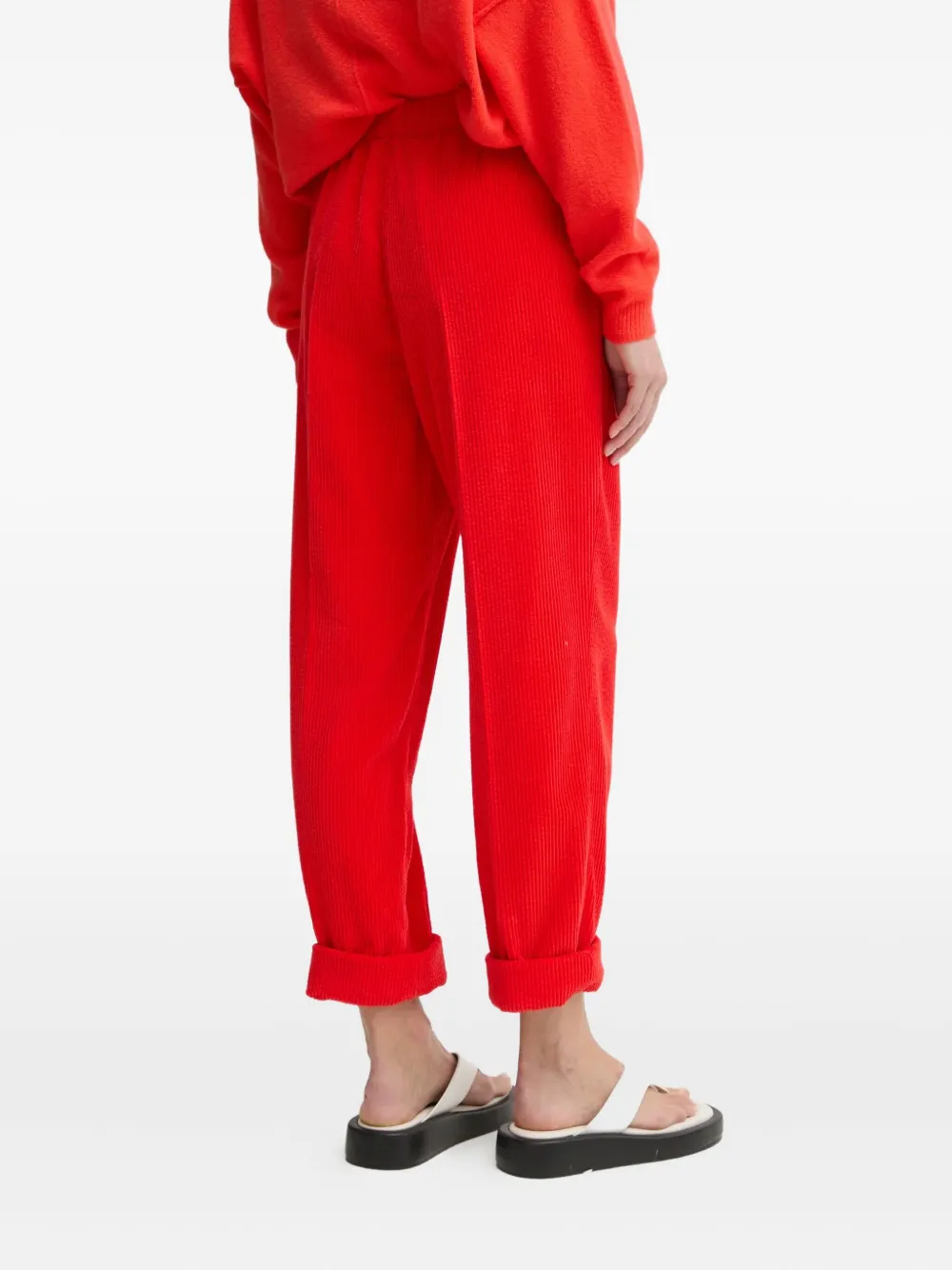 American Vintage Elastic-waistband Trousers In Red