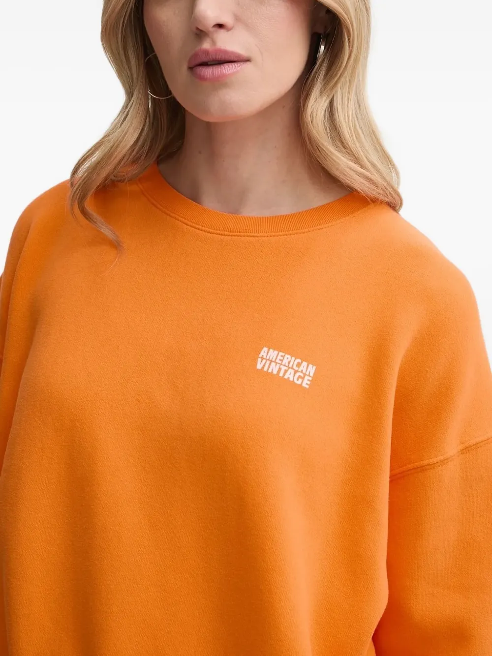 American Vintage Sweater met ronde hals Oranje