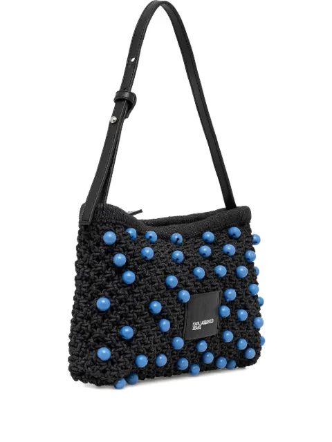 Karl Lagerfeld Jeans beaded-knit shoulder bag