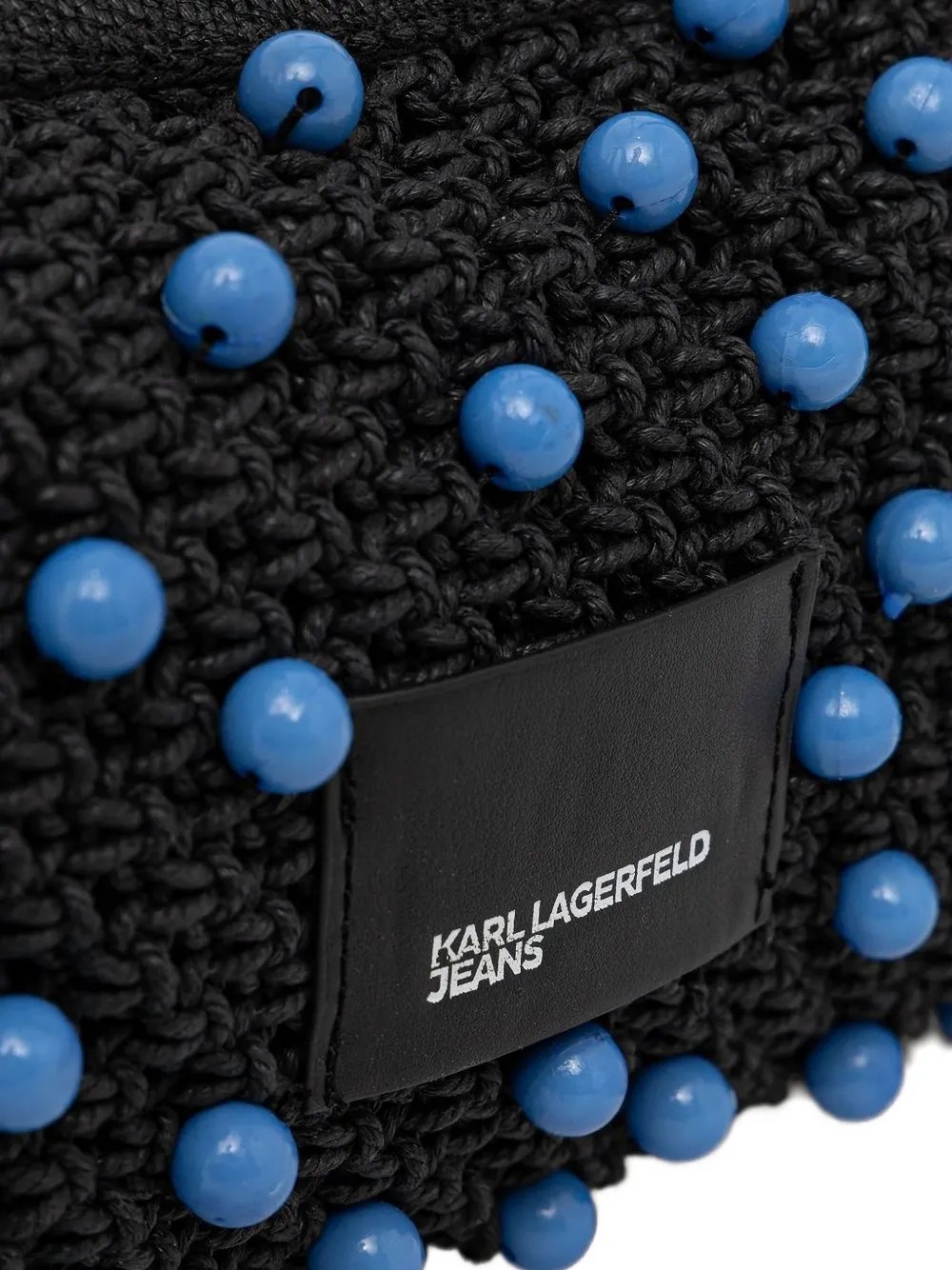 Karl Lagerfeld Jeans Gebreide schoudertas met kralen Zwart