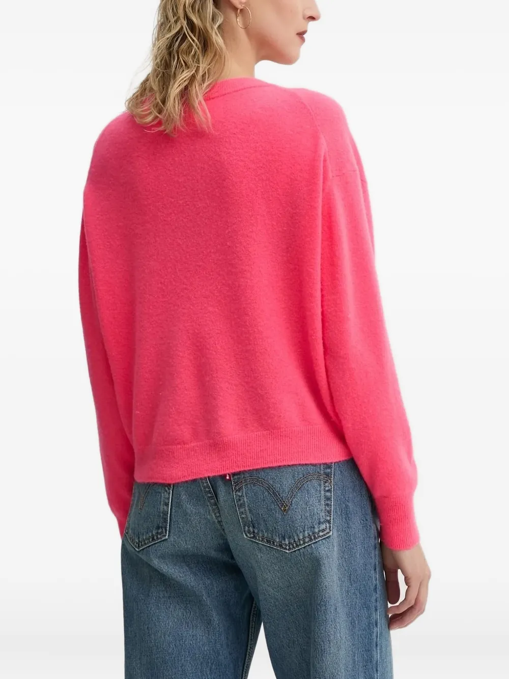 American Vintage Trui met V-hals Roze